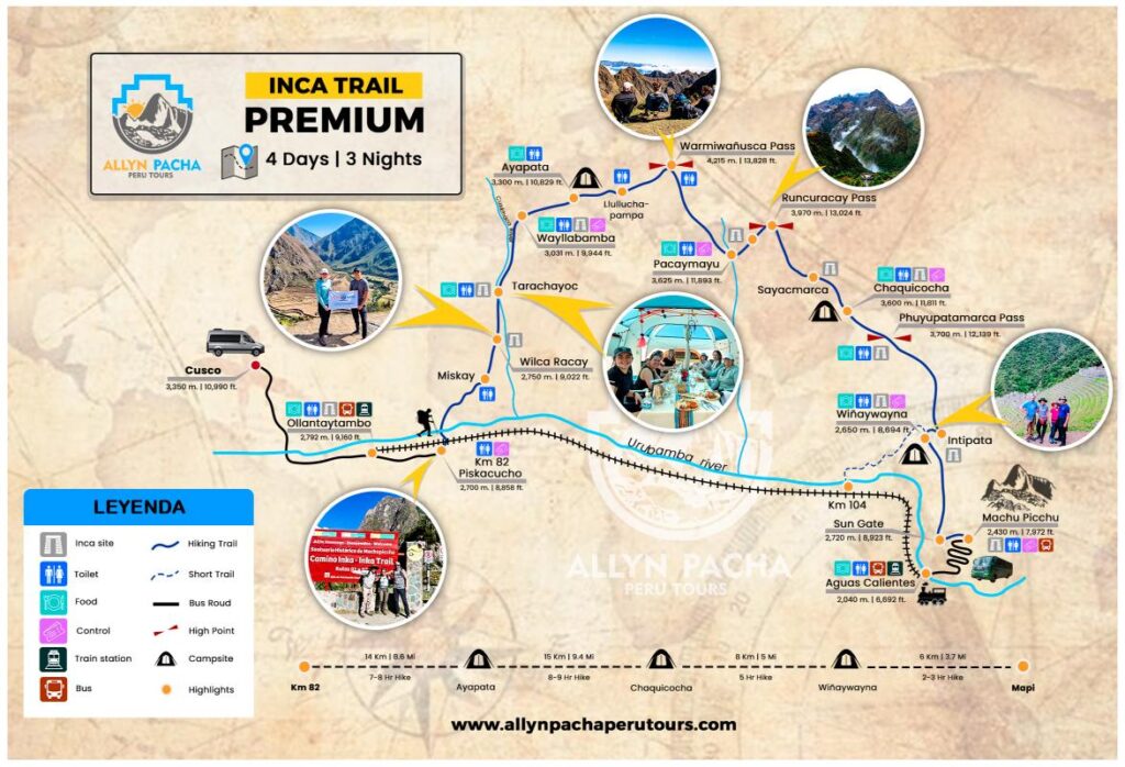 premium-inca-trail-4-days-map
