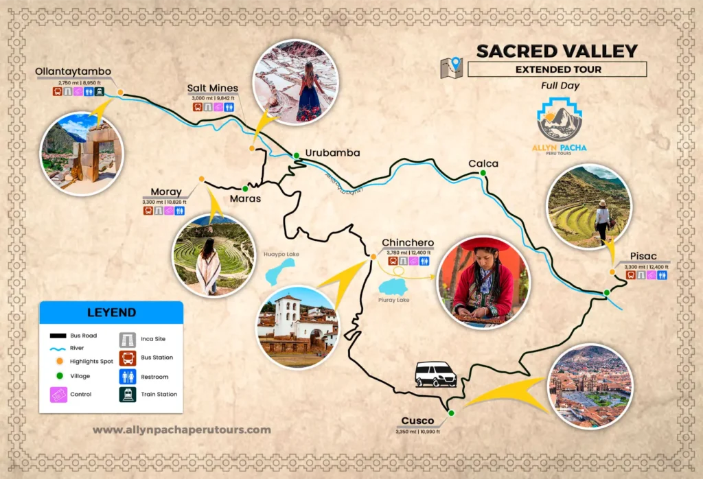Sacred valley extended tour Map